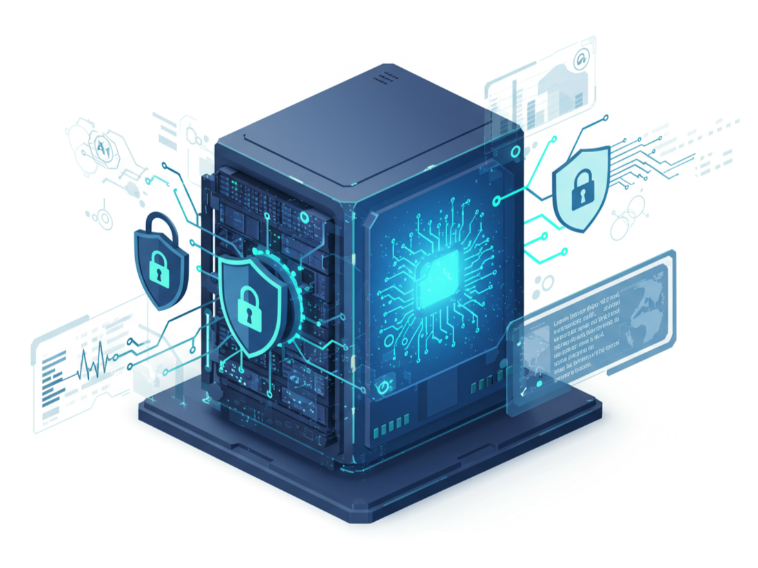 data storage stack 3d illustration