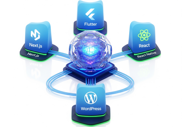 front end stack 3d illustration